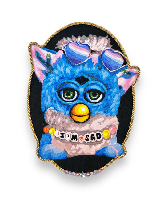 Made To Order: Sad Furby with Glitter & Jewels, Handmade By Chrissy Crater