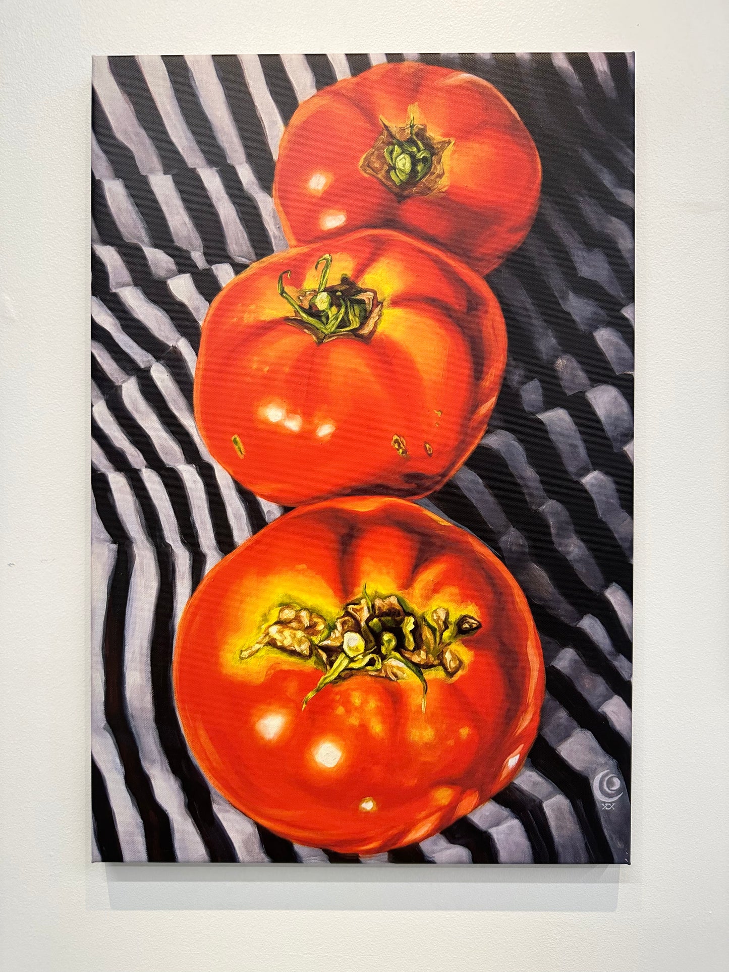 “Stripe Tomato” Canvas Print by Chrissy Crater