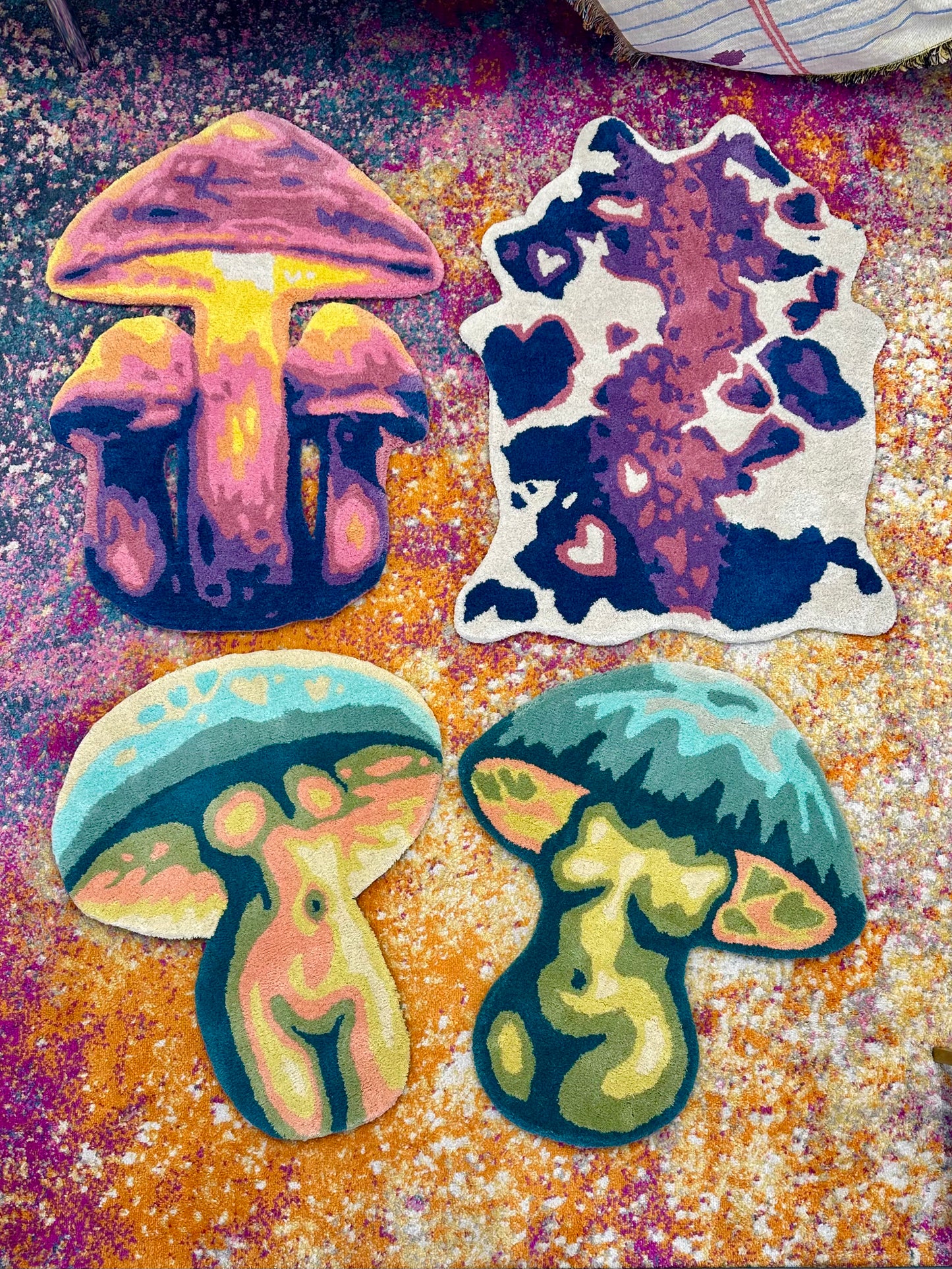 Posey the Spring Mushroom Lady Rug by Chrissy Crater Moon Soft Goods