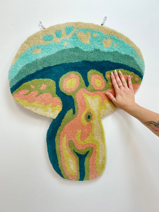 Sylvie the Spring Mushroom Lady Rug by Chrissy Crater Moon Soft Goods