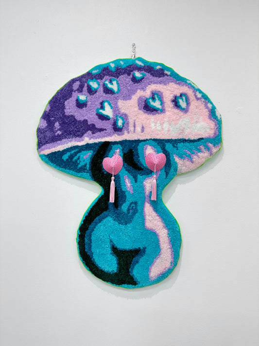 HandMade By The Artist: Mushroom Lady with Heart Pasties, by Chrissy Crater