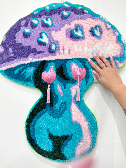 HandMade By The Artist: Mushroom Lady with Heart Pasties, by Chrissy Crater