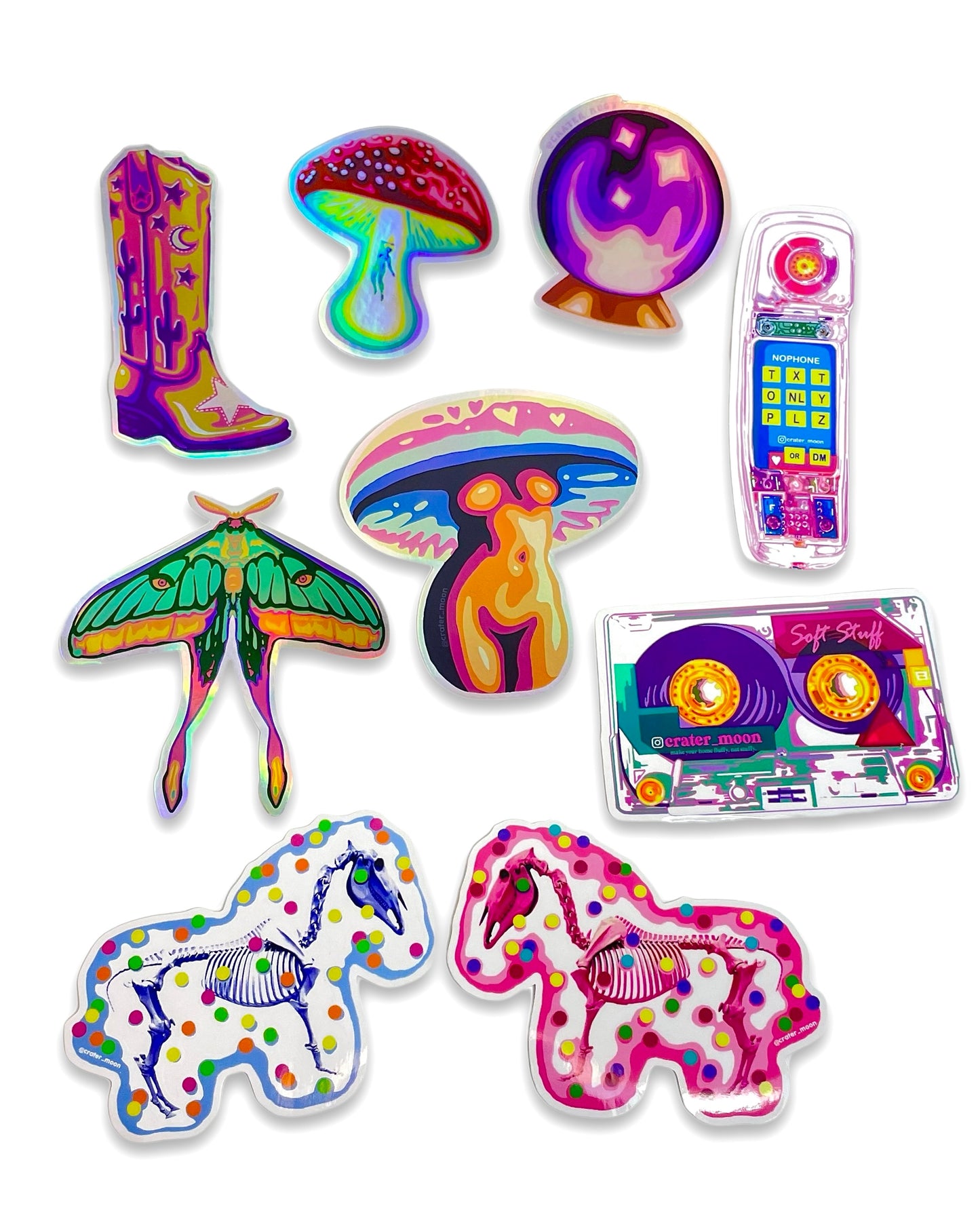 NEW 4" Holographic Sophie the Gemini Mushroom Lady Sticker by Crater Moon
