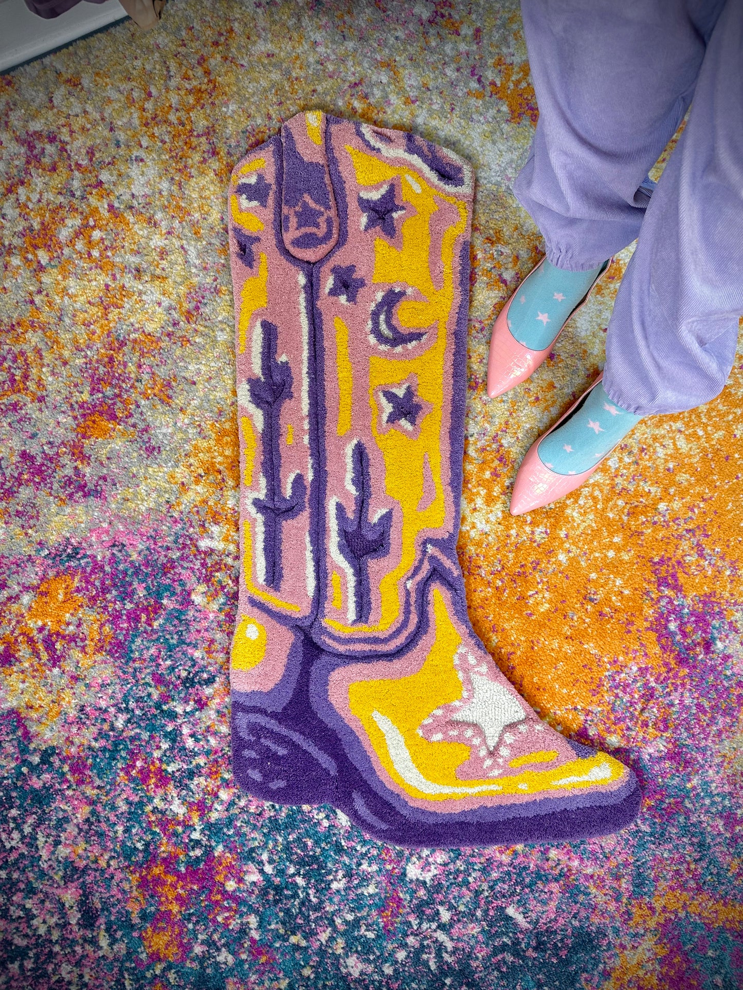 Space Cowboy Boot Rug by Chrissy Crater Moon Soft Goods