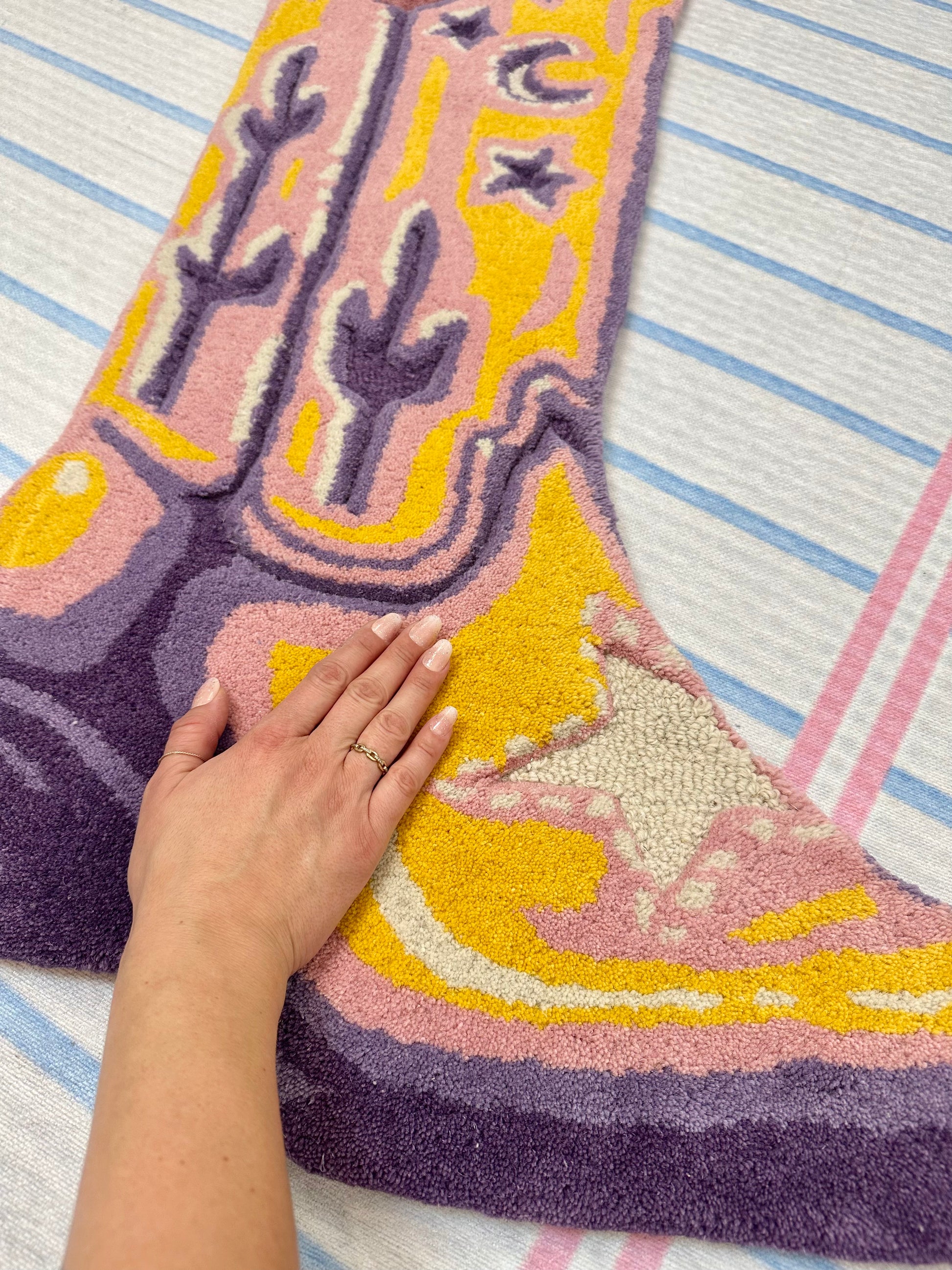 Space Cowboy Boot Rug by Chrissy Crater Moon Soft Goods – Crater Moon: Rugs  & Soft Goods