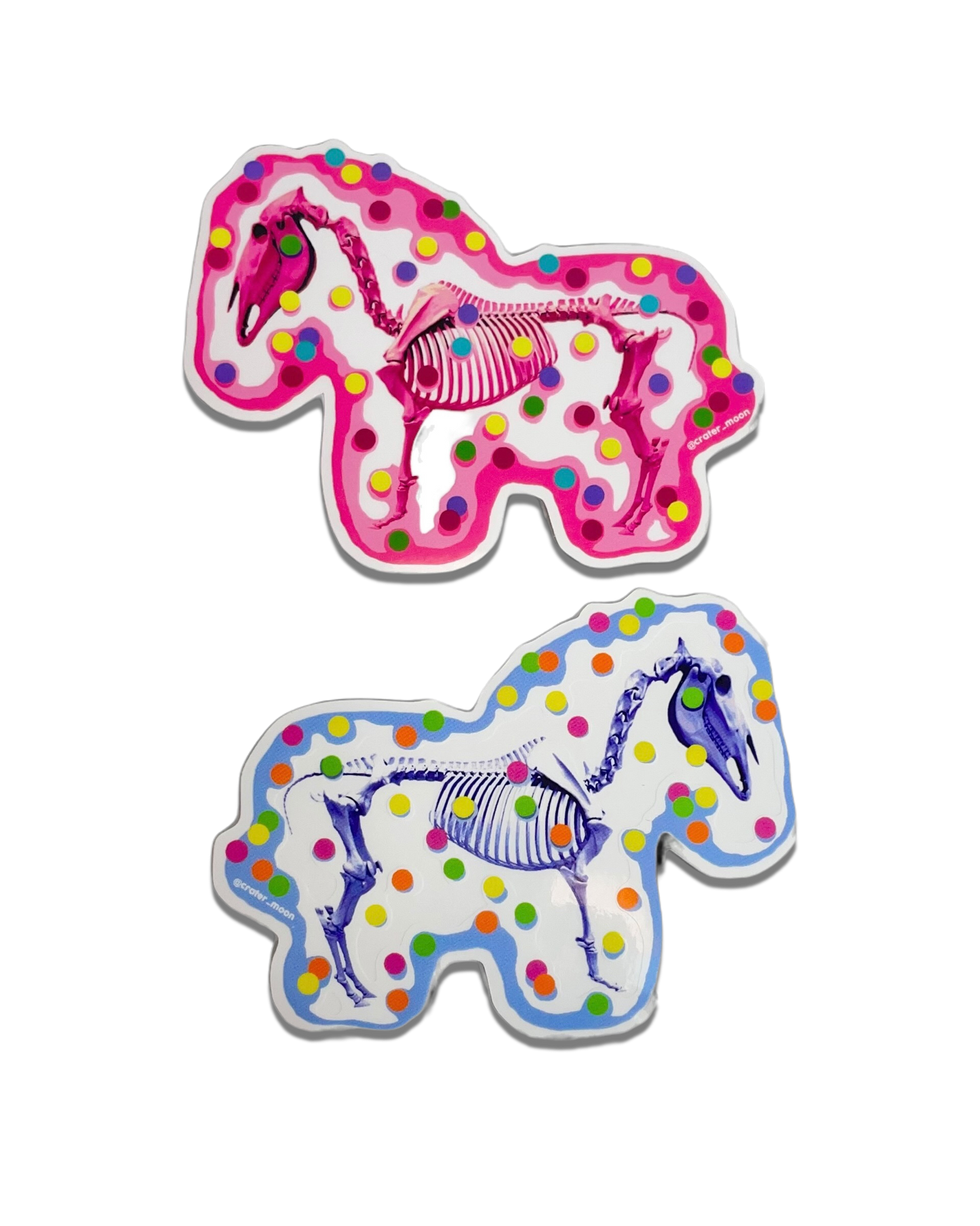 NEW Larger 4"Clear Animal Cracker Sticker Set in Pink & Blue by Crater Moon